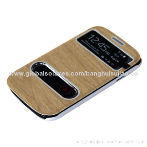 2014 S-view Wooden Case for Samsung Galaxy S3 with Stand